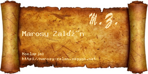 Marosy Zalán névjegykártya