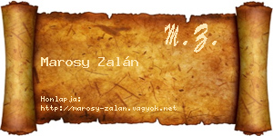 Marosy Zalán névjegykártya